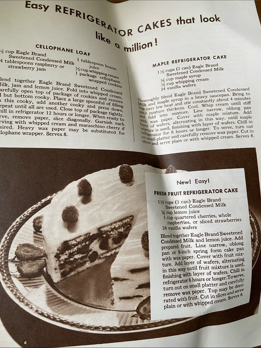 Vintage Cookbook baking recipe book Eagle Brand advertising advertisement bake